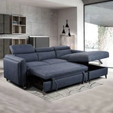navy blue L-shape sofa bed with storage – sofa cum bed, convertible sofa bed